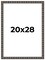 20x28 Deco Picture Frame with UV-Resistant Acrylic & Acid Free Backing, Available in 3 Finishes - Black, Brown, and Silver